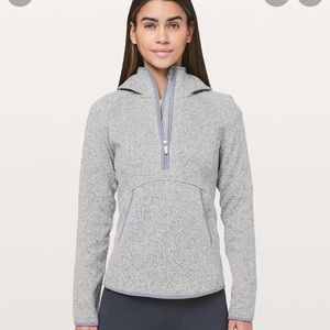 Lululemon Fleece & Thank you Pullover - speckled light grey fleece - size 4
